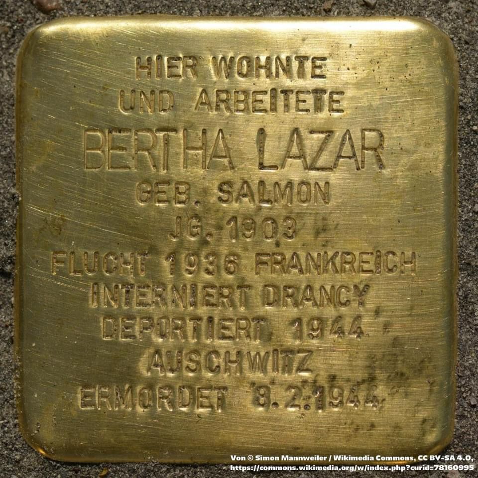 Stolperstein von Bertha Lazar