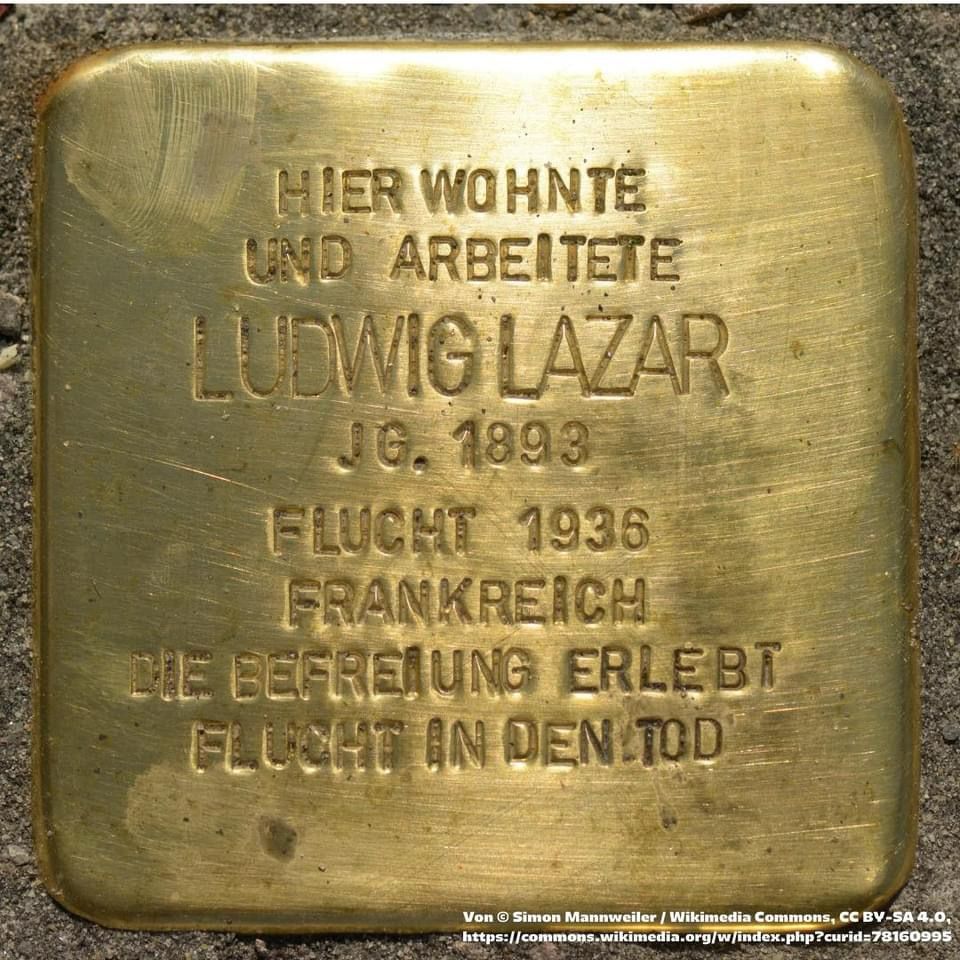 Stolperstein von Ludwig Lazar