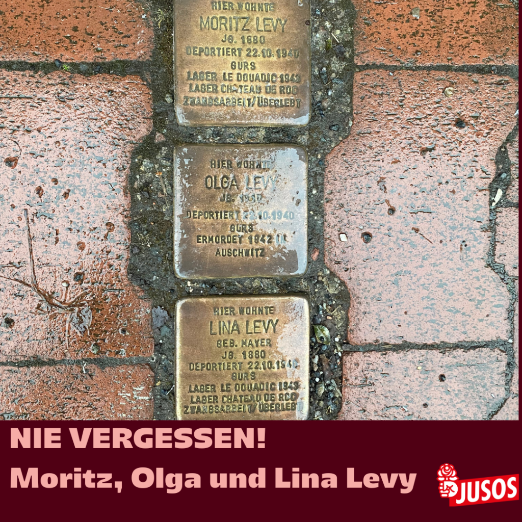 Stolpersteine von Moritz, Olga und Lina Levy​